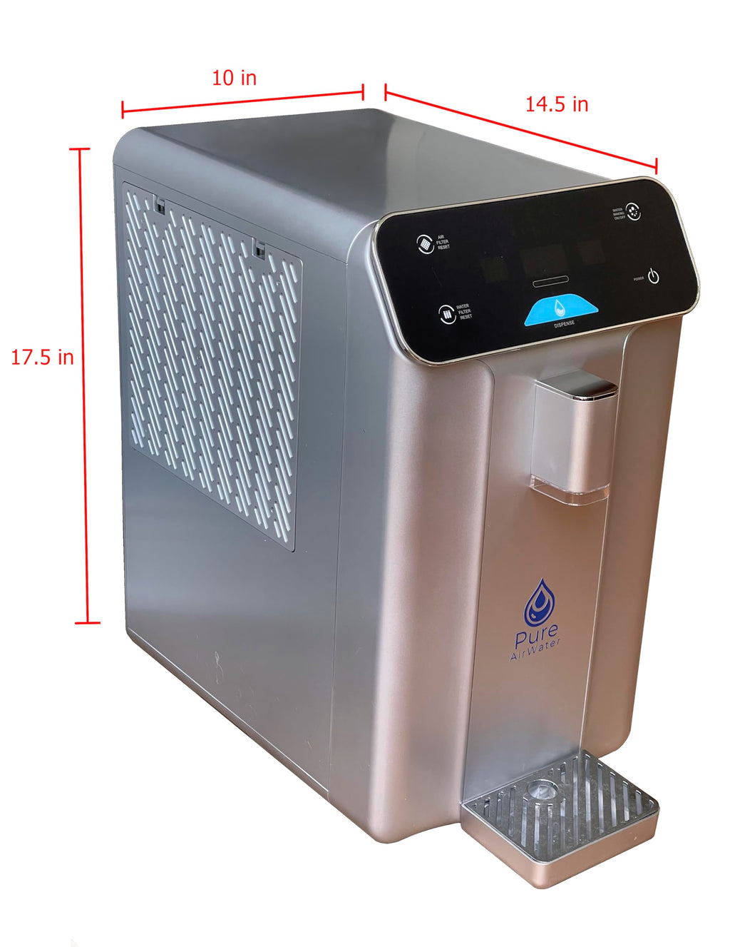 Atmospheric Water Generator with dimensions 